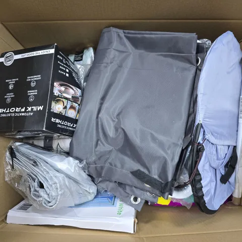 APPROXIMATELY 20 ASSORTED HOUSEHOLD PRODUCTS TO INCLUDE MILK FROTHER, WINDOW MESH CURTAINS, SLEEPDOWN JACQUARD DUVET SET, ETC - COLLECTION ONLY