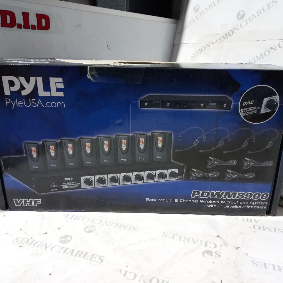 BOXED PYLE RACK MOUNT 8-CHANNEL WIRELESS MICROPHONE SYSTEM PDWM8900