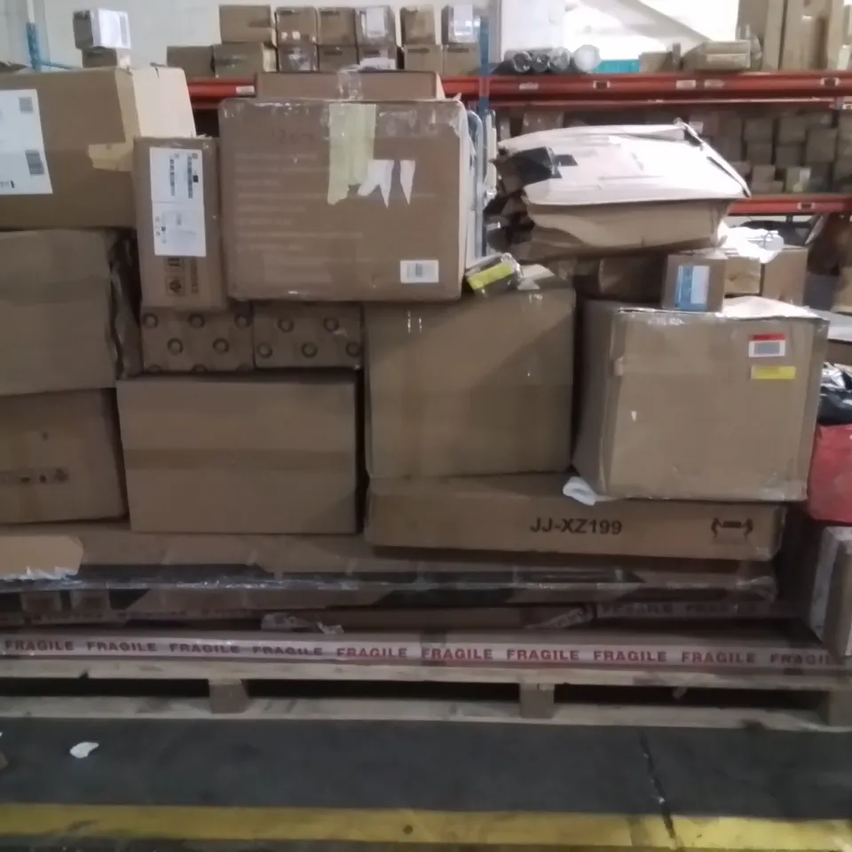 PALLET OF ASSORTED HOUSEHOLD FURNITURE TO INCLUDE;BUNK BED,STORAGE OTTOMAN,STORAGE BOX