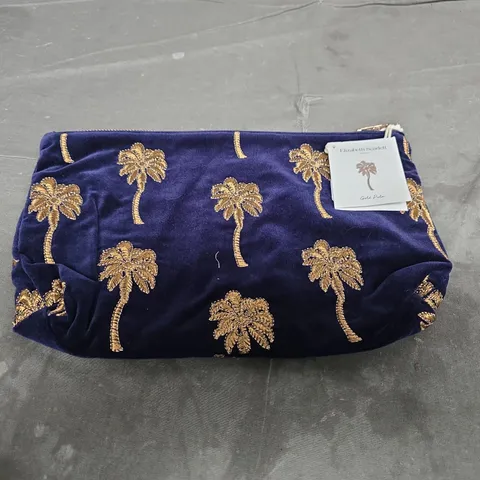 ELIZABETH SCARETT GOLD PALM NAVY VELVET EVERYDAY POUCH
