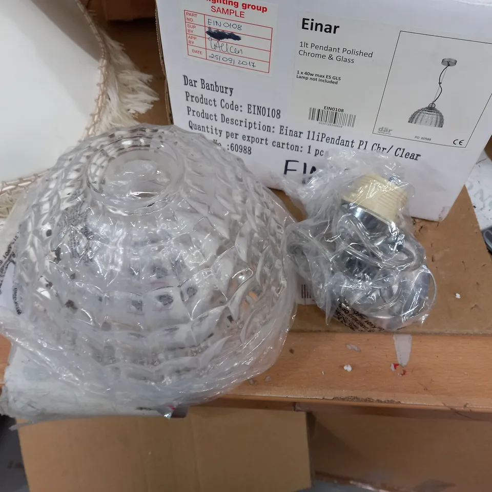EINAR 1LT PENDANT POLISHED CHROME & GLASS