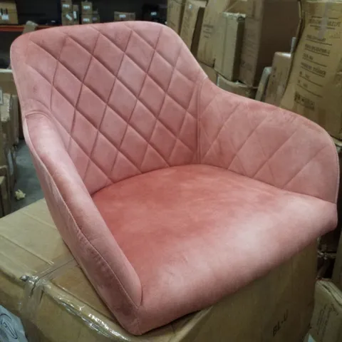 BOXED SET OF 2 CLIPOP CLARA PINK VELVET DINING CHAIR (1 BOX)