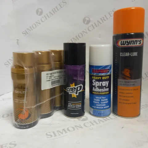 LOT OF APPROXIMATELY 20 ASSORTED AEROSOLS, TO INCLUDE DEODORANT, ADHESIVE, MOTORCYCLE LUBE, ETC - COLLECTION ONLY