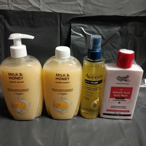 APPROXIMATELY 15 ASSORTED HEALTH & BEAUTY PRODUCTS TO INCLUDE MILK AND HONEY, AVEENO AND PLOUISE