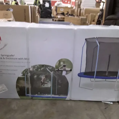 BOXED PLUM 10FT WAVE SORINGSAFE TRAMPOLINE WITH ENCLOSURE