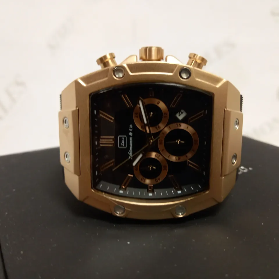 ZIHLMANN & CO TRIPLE DIAL STUD DETAIL RUBBER STRAP WATCH RRP £520