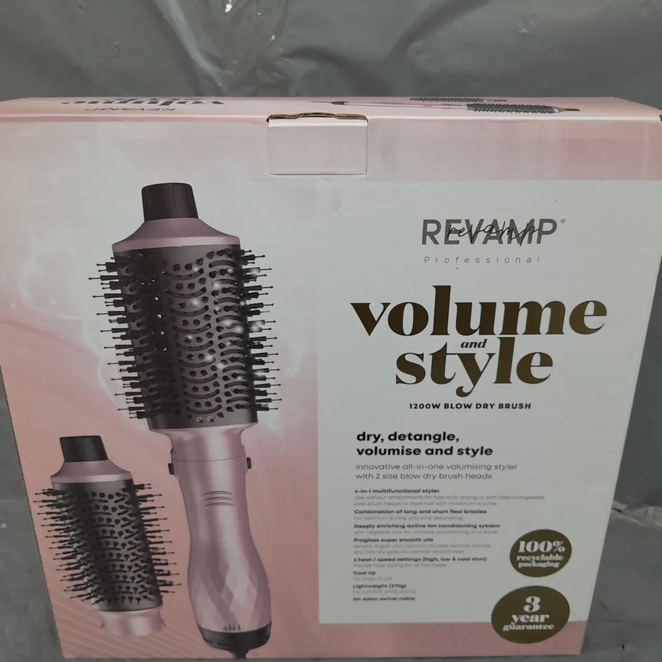 2 X BOXED REVAMP PROFESSIONAL VOLUME AND STYLE 1200W BLOW DRY BRUSH 