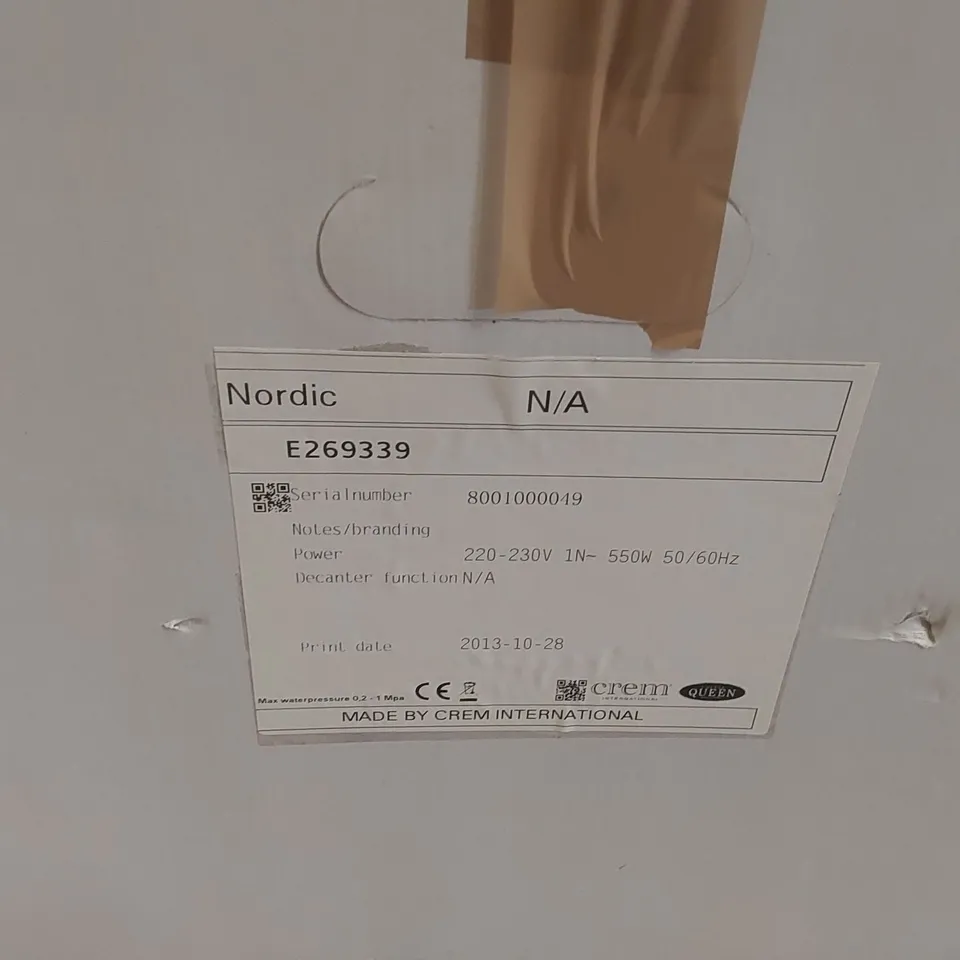 BOXED COFFEE QUEEN NORDIC COMMERCIAL DRINKS DISPENSER