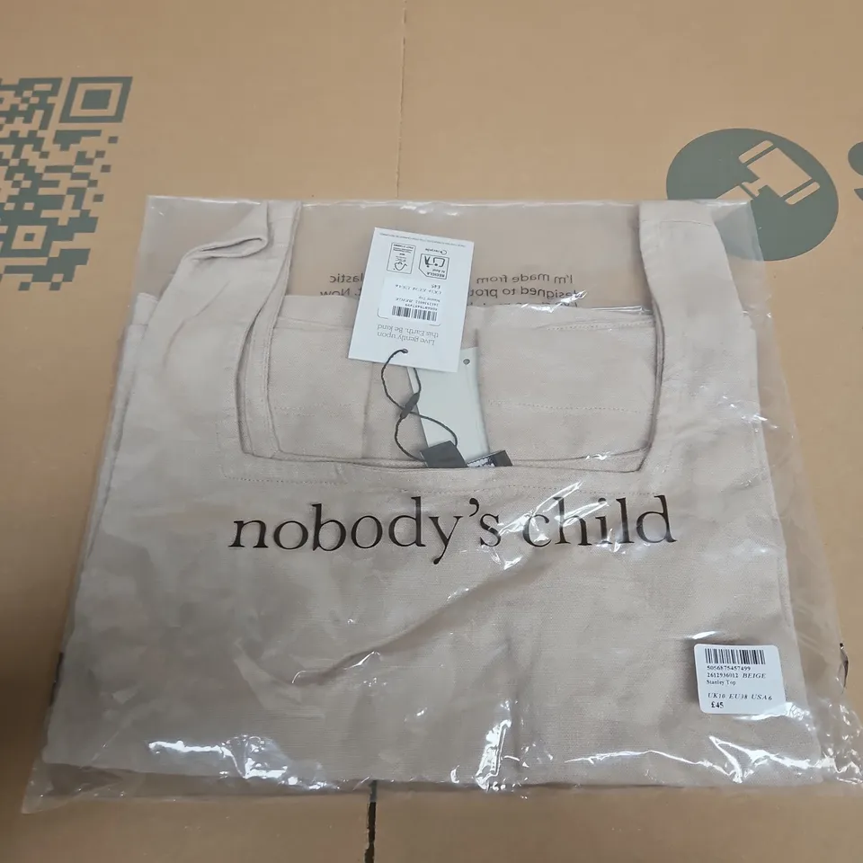 NOBODY'S CHILD STANLEY TOP – BEIGE – UK 10 (EU 38) USA 6