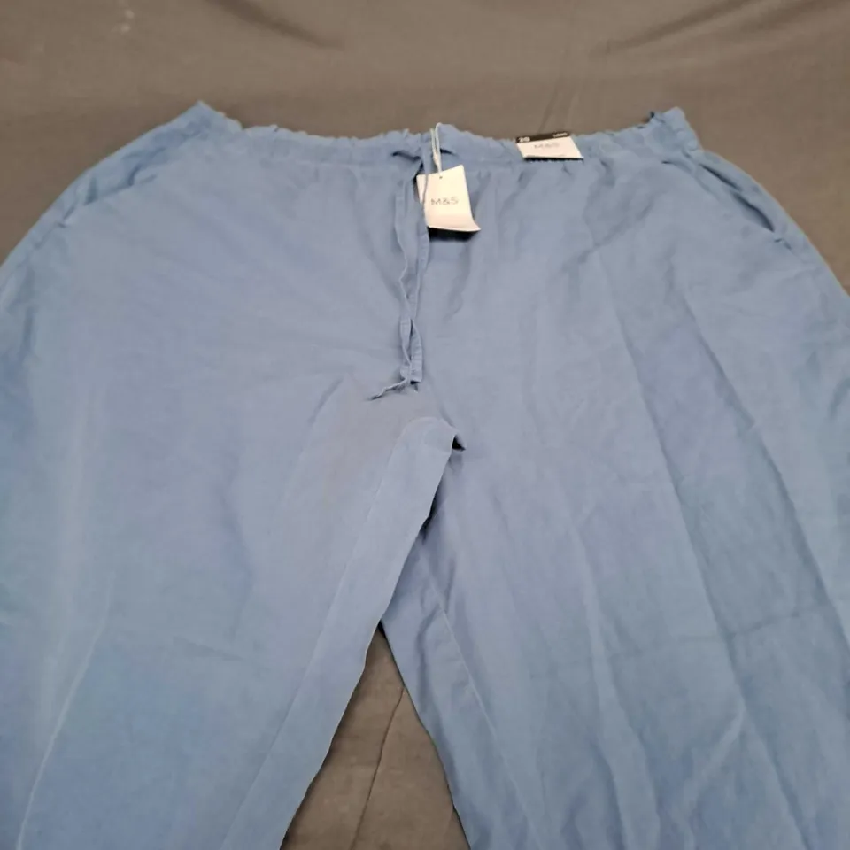 M&S STRAIGHT HIGH RISE BLUE PANTS - SIZE 20