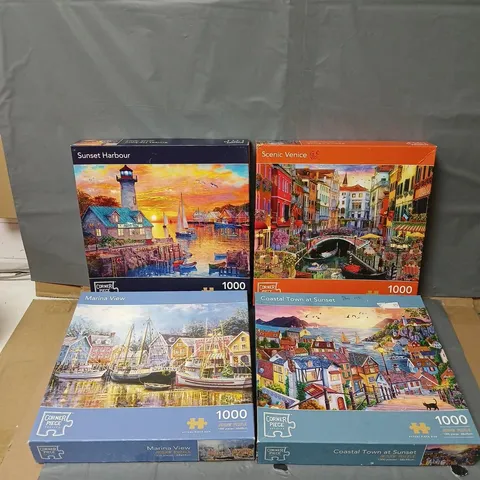 4 BOXED CORNER PIECE PUZZLES 1000 PIECE JIGSAW PUZZLES