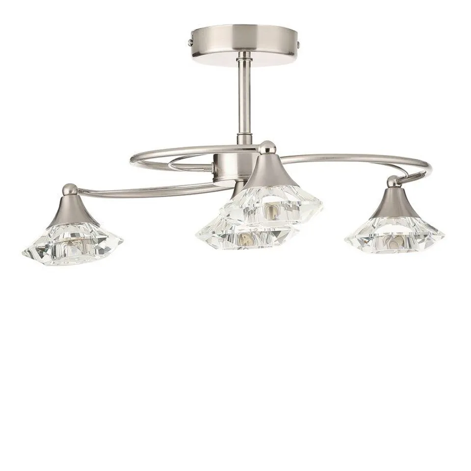 GREENHAW 4 LIGHT SEMI FLUSH MOUNT FINISH SATIN CHROME 