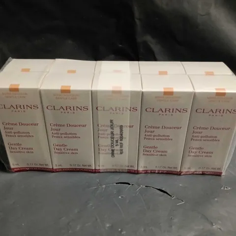 10 X CLARINS GENTLE DAY CREAMS - 10 X 5ML
