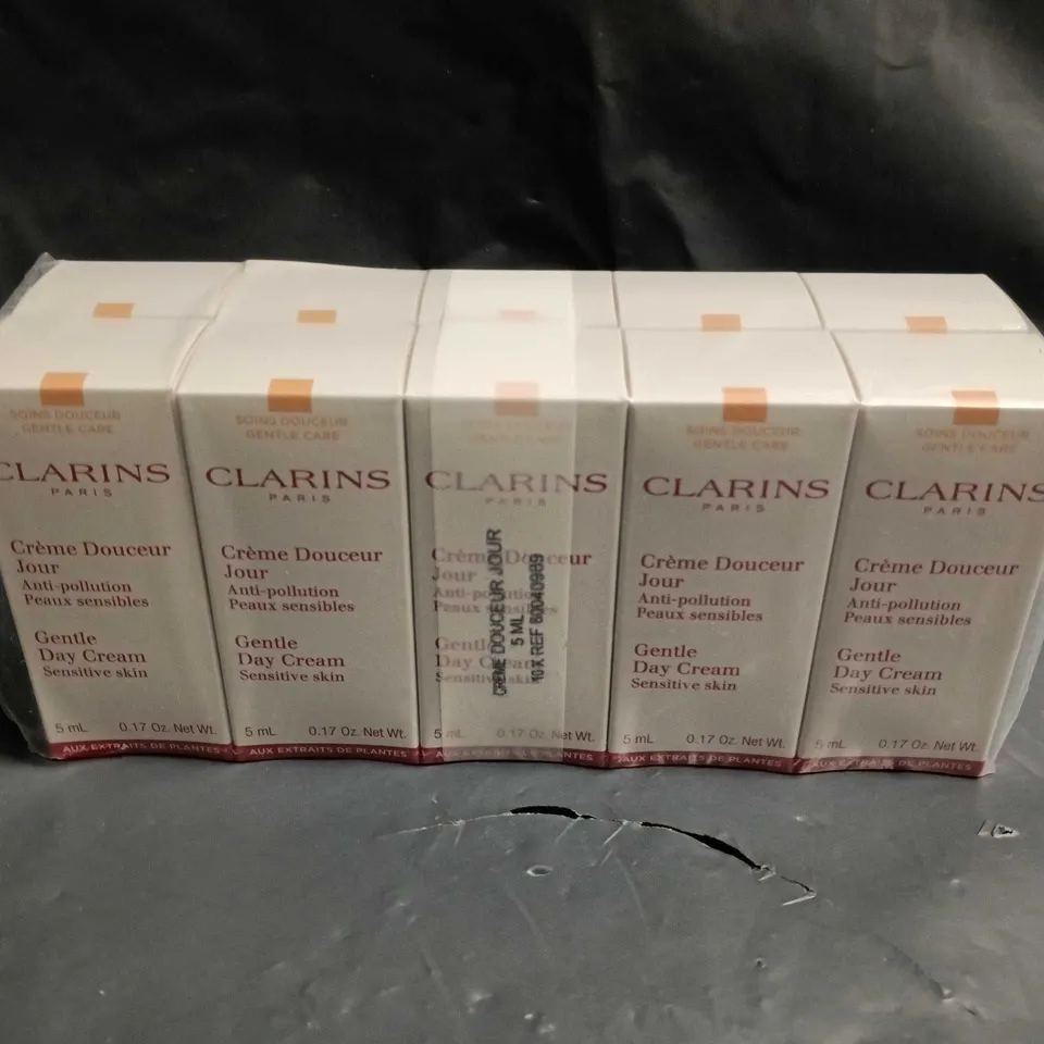 10 X CLARINS GENTLE DAY CREAMS - 10 X 5ML