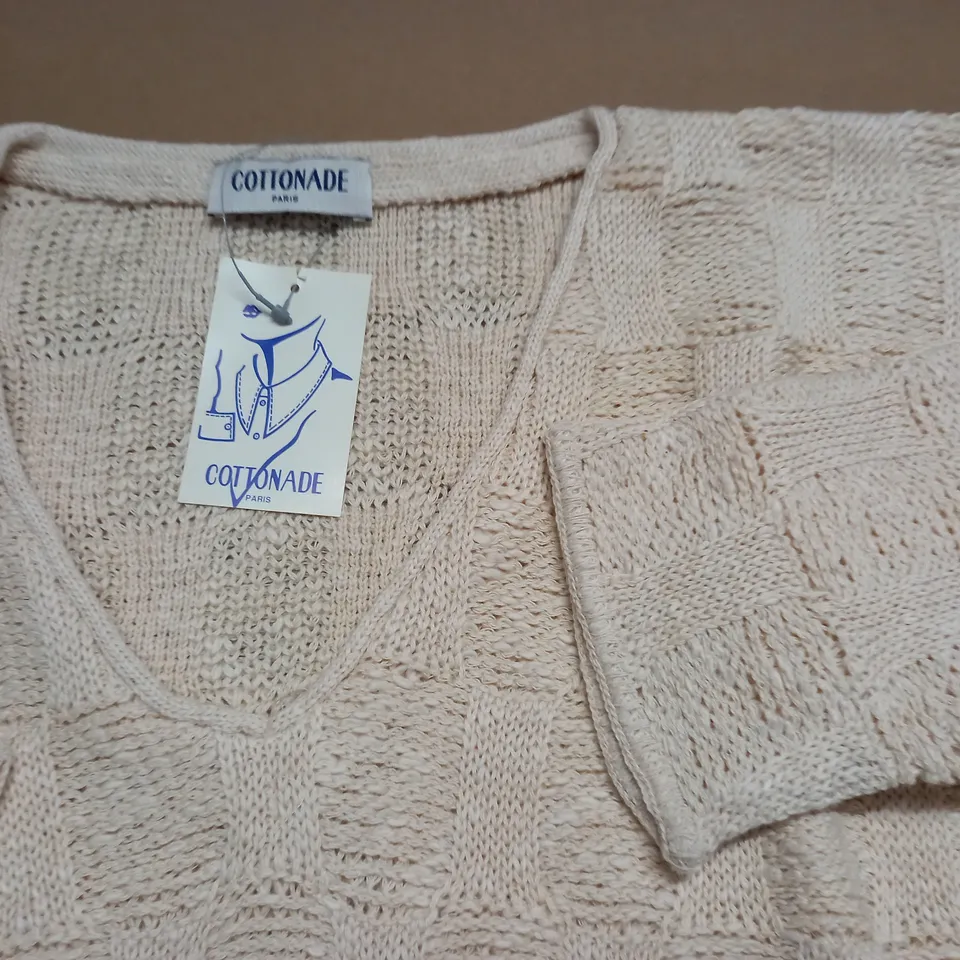 LOT OF 14 BAGGED AS NEW COTTON CREAM TEXTURED JUMPERS - SIZE UNSPECIFIED