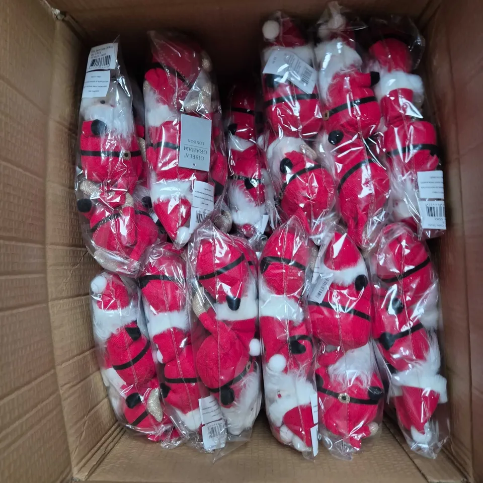 BOX OF APPROX 144 GISELA GRAHAM LONDON SANTA FABRIC SHELF SITTER