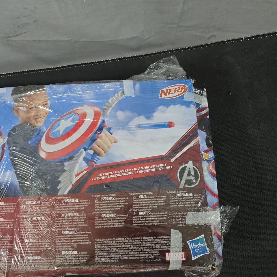 NERF CAPTAIN AMERICA SHIELD BLASTER – MARVEL HASBRO TOY, BOXED