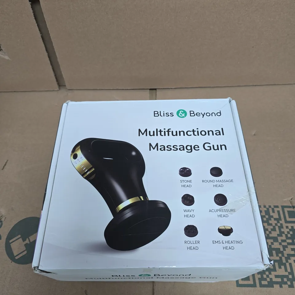 BLISS & BEYOND MULTIFUNCTIONAL MASSAGE GUN – BOXED WITH 6 HEADS