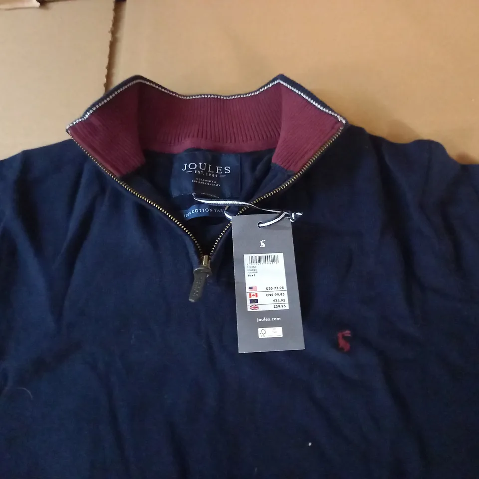 JOULES COTTON YARN 1/4 ZIP JUMPER IN NAVY MARL - S