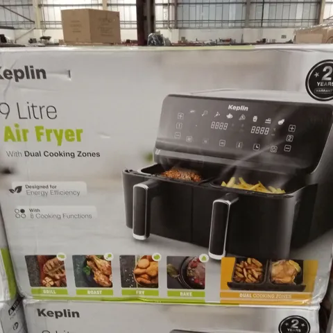 BOXED KEPLIN 9 LITRE DUAL DRAWER AIR FRYER 