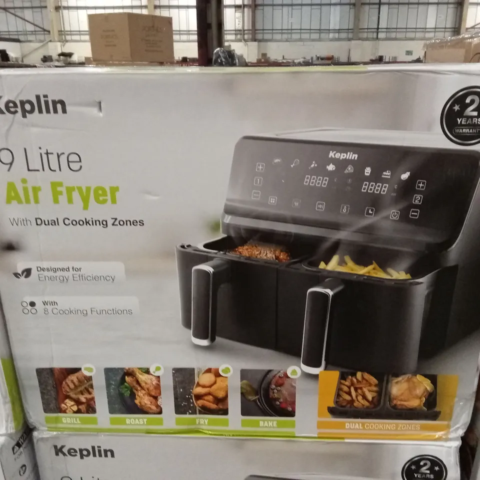 BOXED KEPLIN 9 LITRE DUAL DRAWER AIR FRYER 