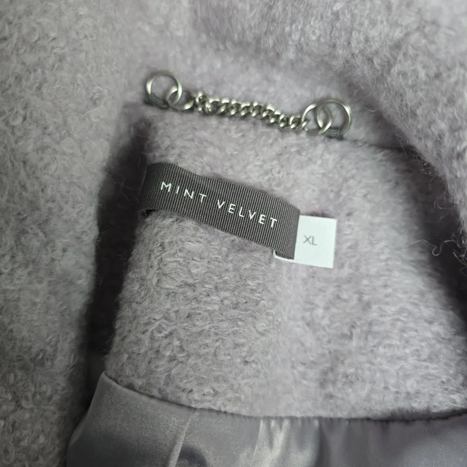 MINT VELVET LAVENDER BOUCLÉ COAT – UK SIZE XL