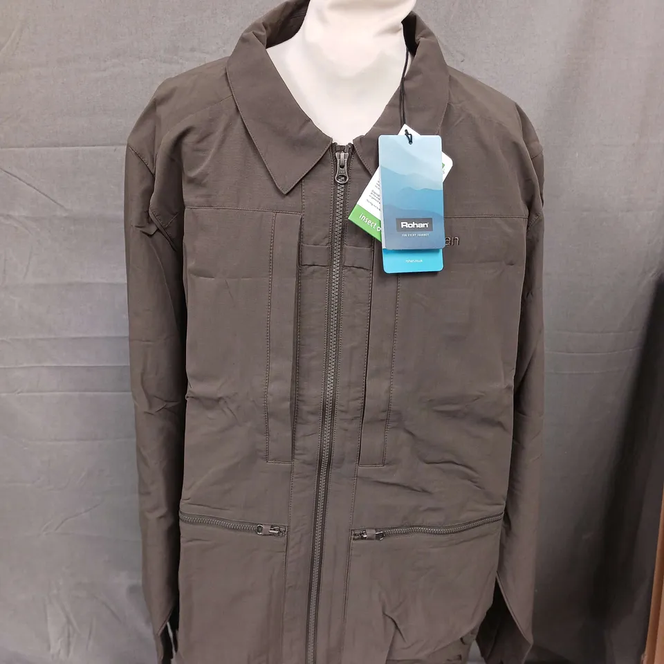 ROHAN MENS FRONTIER JACKET DARK OLIVE BROWN SIZE MEDIUM