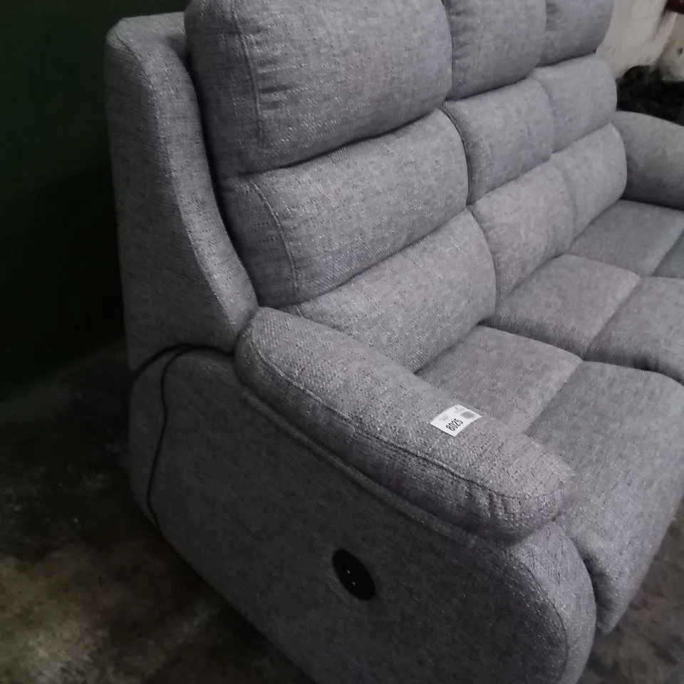 DESIGNER G PLAN MADE GREENWICH REED PEWTER ELECTRIC RECLINING 3 SEATER SOFA