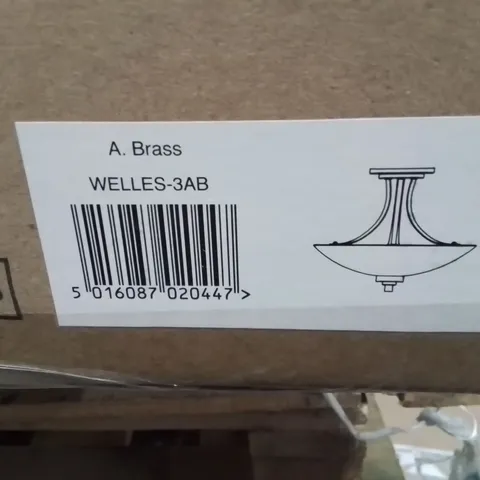 VOGUE WELLES 3 LIGHT SEMI FLUSH CEILING LIGHT