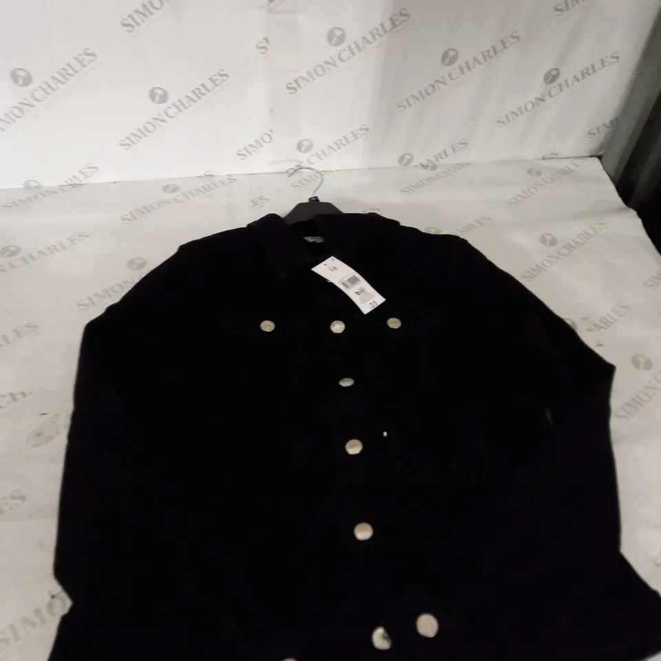 MATALAN BLACK DENIM JACKET SIZE 16 