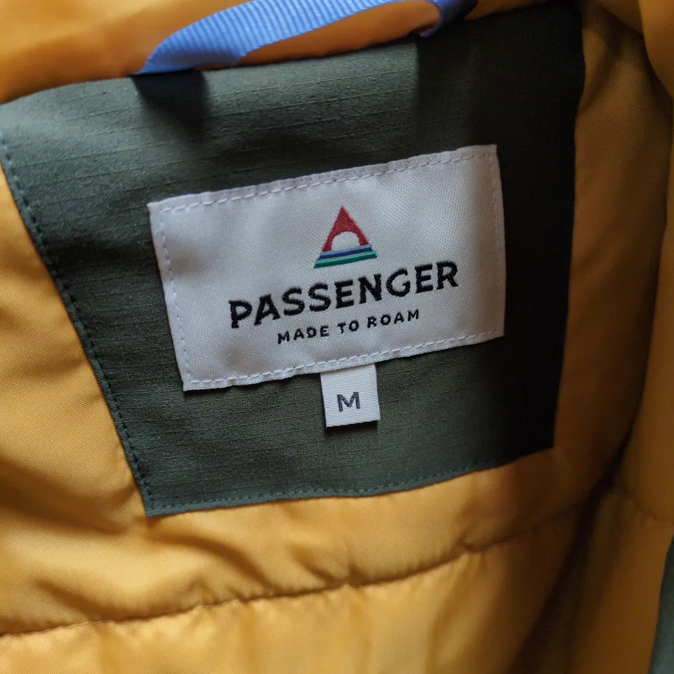 PASSENGER MADE TO ROAM PARKA JACKET – OLIVE GREEN WITH MUSTARD LINING, UK M