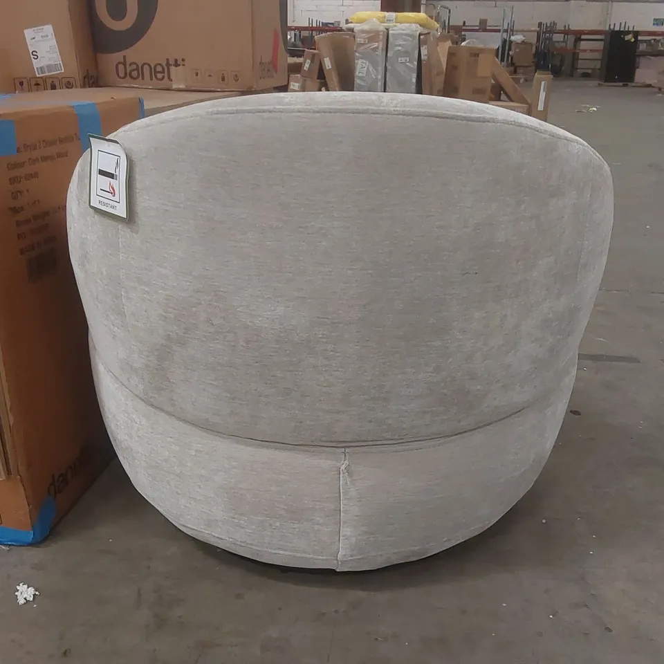 DANETTI DAPHNE LIGHT GREY WEAVE SWIVEL ACCENT CHAIR