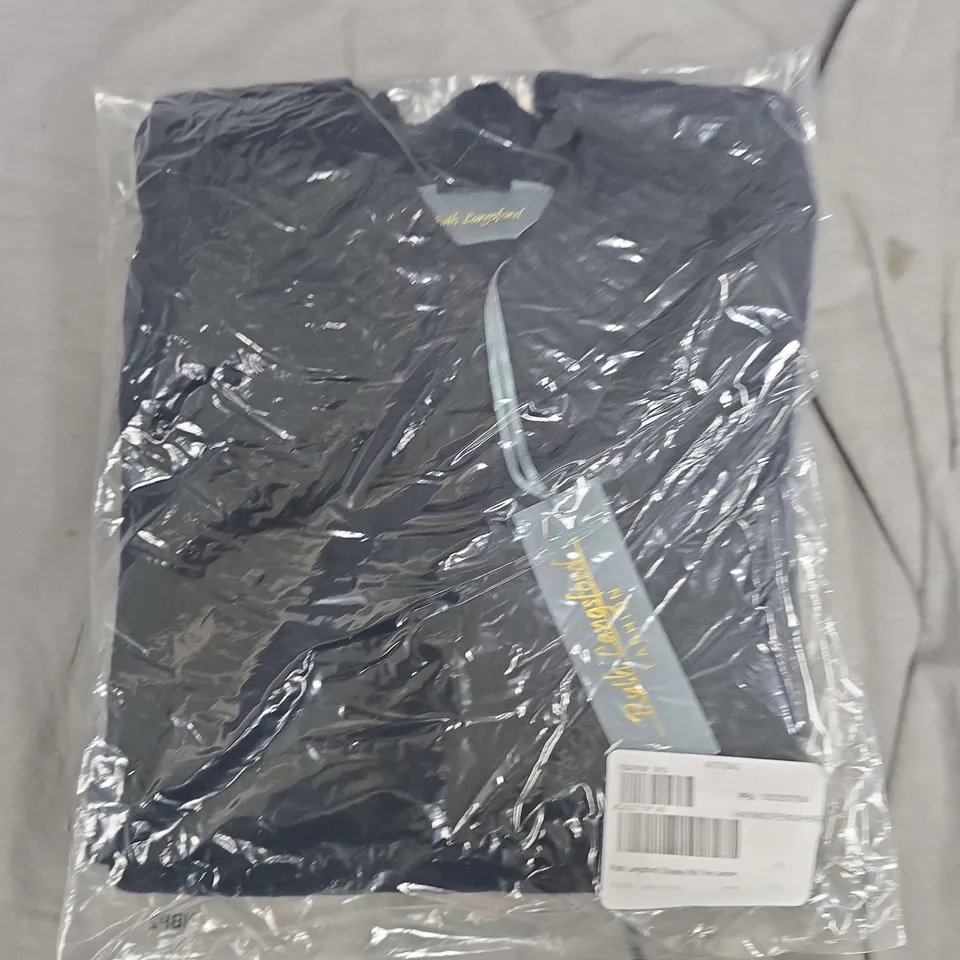 BAGGED RUTH LANGSFORD CHUNKY RIB TRIM JUMPER IN NAVY - SMALL