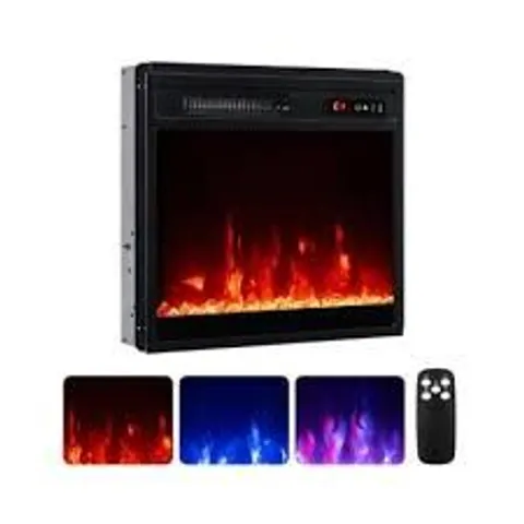 BOXED 18 ELECTRIC FIREPLACE INSERT 750/1500W FIREPLACE HEATER - BLACK (1 BOX)