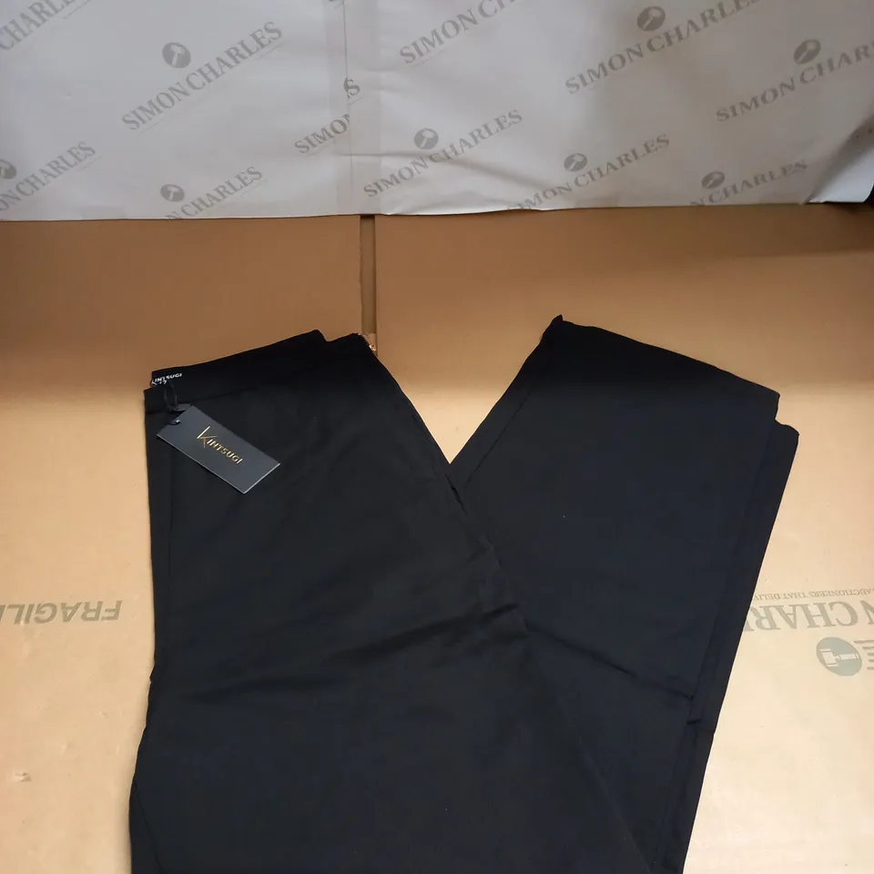 KINTSUGI WOMENS PETITE LENGTH BLACK TROUSERS WITH ZIPS AND POCKETS SIZE 12