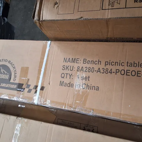 BOXED BENCH PICNIC TABLE SET 