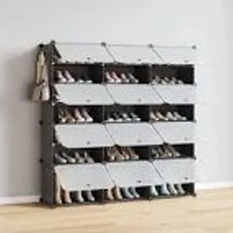 BOXED 42 PAIR STACKABLE SHOE STORAGE CABINET (1 BOX)
