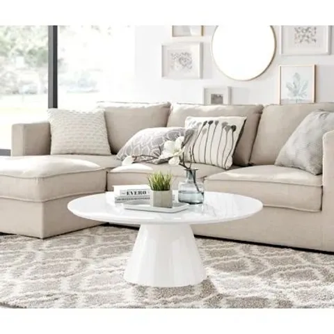 WRAPPED PALMA WHITE GLOSS COFFEE TABLE 