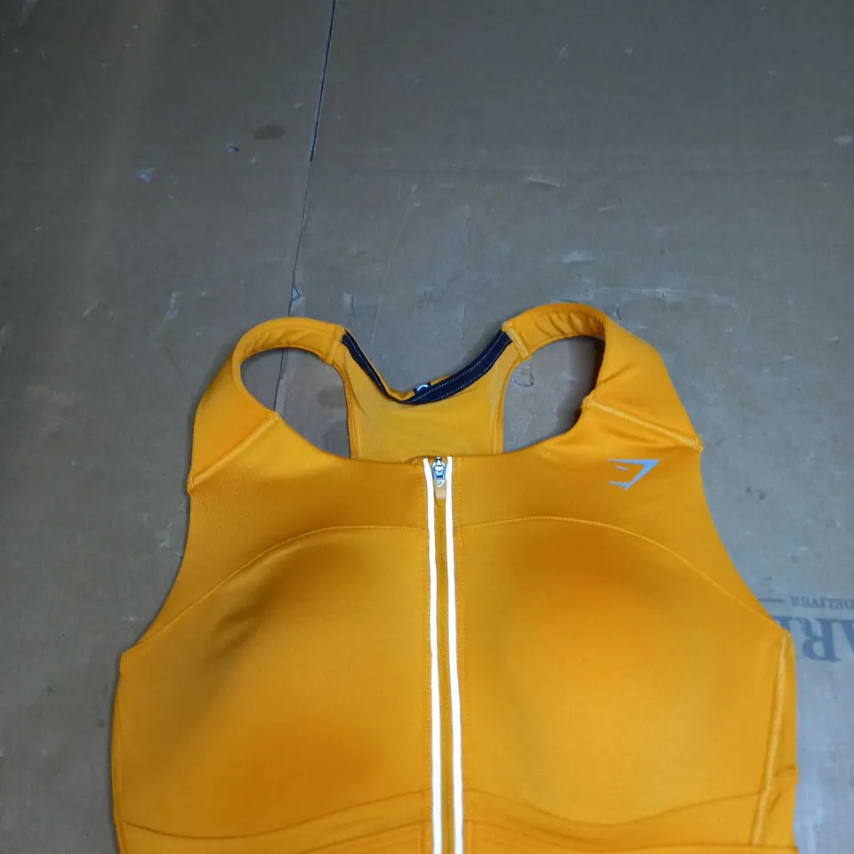 GYMSHARK ZIPPED BRA SIZE XS