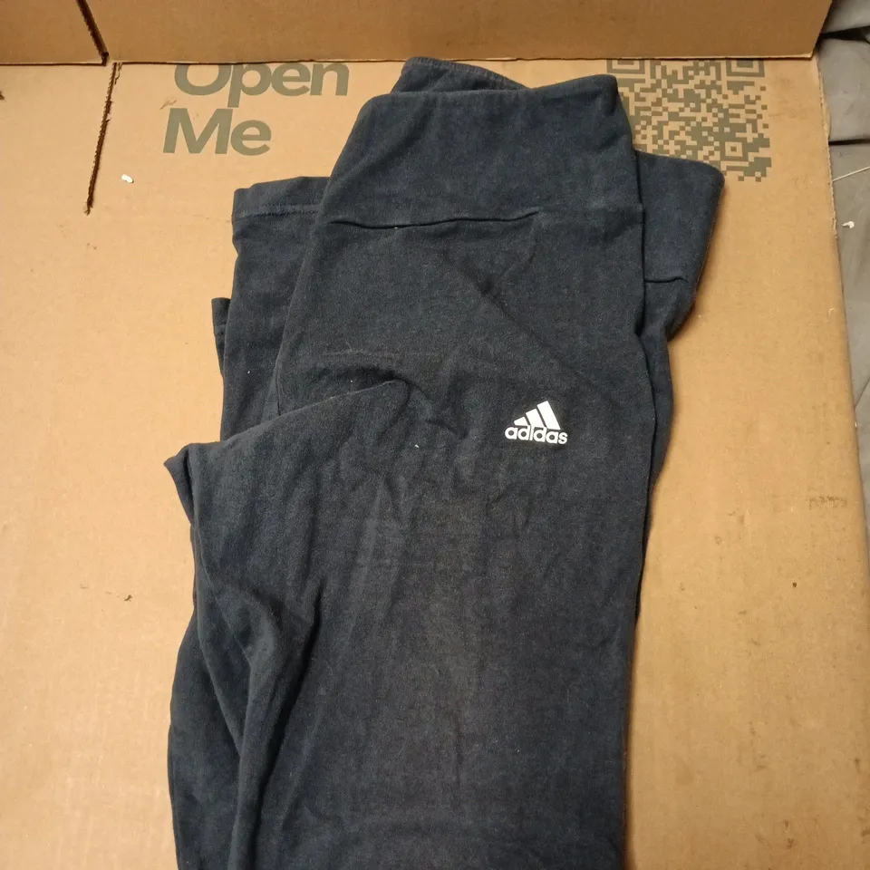 ADIDAS NAVY JOGGERS WITH WHITE SIDE LOGO - SIZE 12