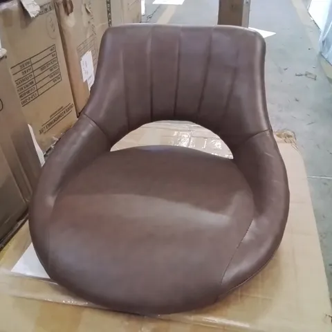 BOXED SET OF 2 FAUX LEATHER BAR STOOLS /BROWN