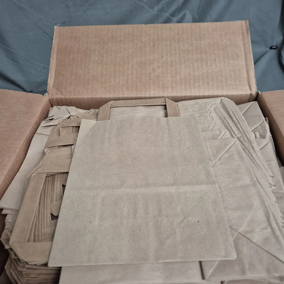 PURE KRAFT PAPER TAPE HANDLE CARRIERS – SMALL, 250 PACK