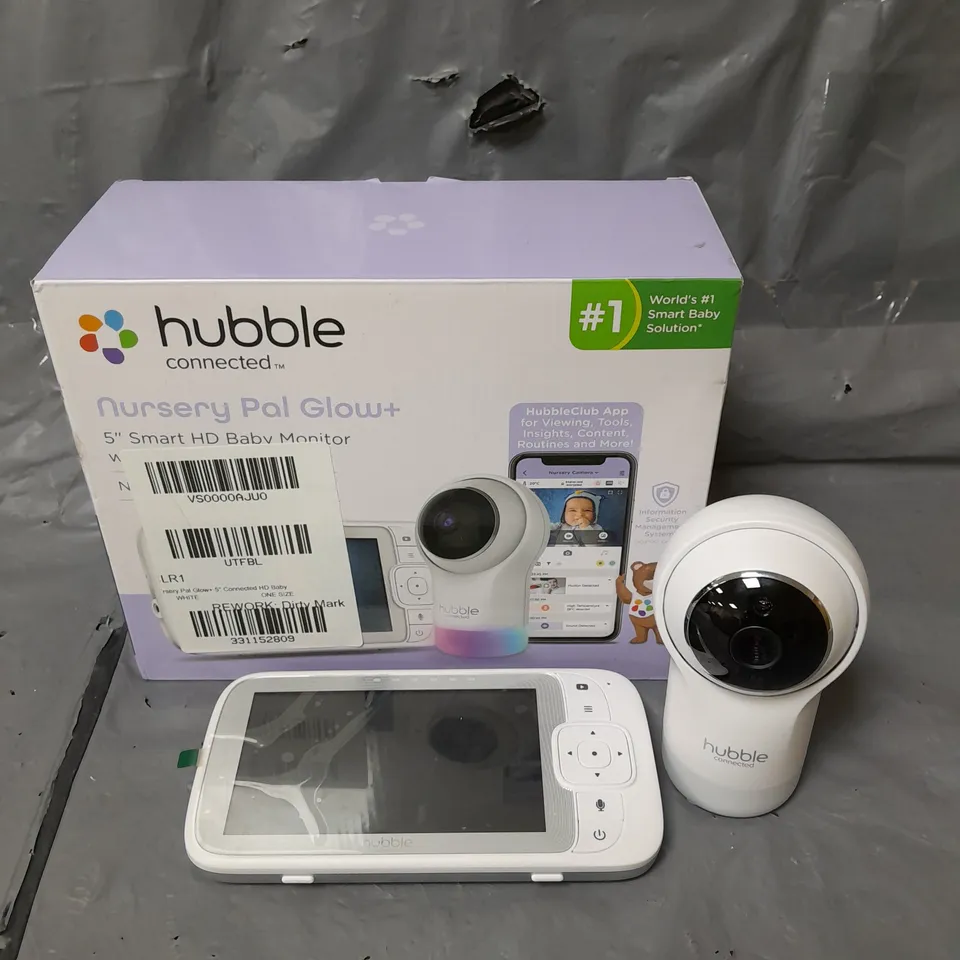 HUBBLE NURSERY PAL GLOW+ 5" SMART HD BABY MONITOR RRP £159.99