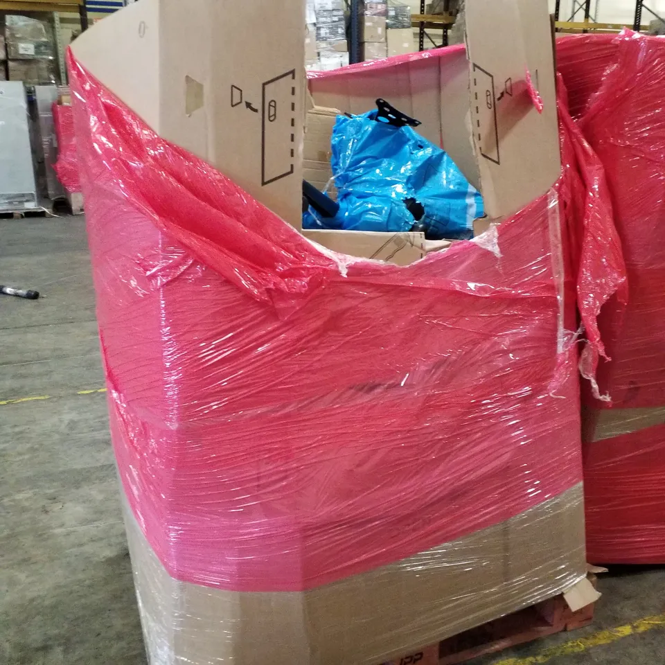 PALLET OF ASSORTED PRODUCTS INCLUDING AIR FRYER OVEN, AIR COOLER, FOLDING WAGON, BAR TABLE
