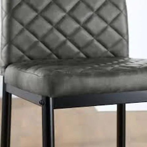 BOXED RENZO DINING CHAIR, BLACK CLASSIC FAUX LEATHER & CHROME 