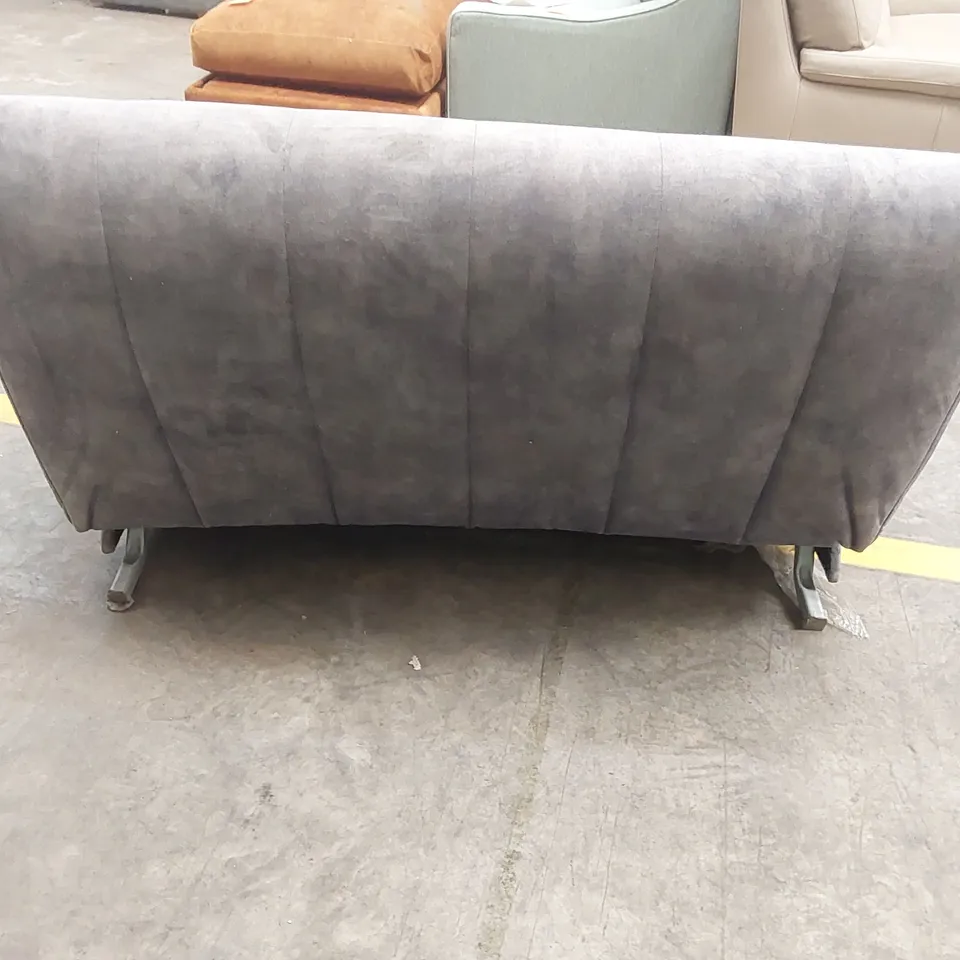 QUALITY DESIGNER GREY VELVET SOFA BED