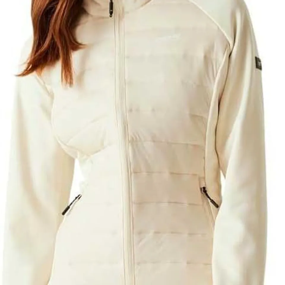BRAND NEW REGATTA WOMENS CLUMBER V HYBRID JACKET IN LIGHT VANILLA/SEAL GREY SIZE UK 18