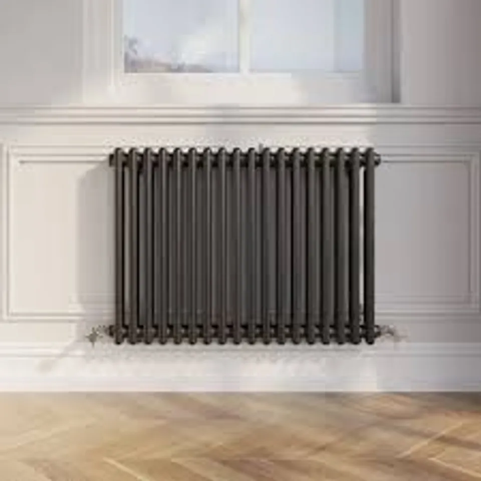 BOXED PARK LANE TRADITIONAL COLOSSEUM DOUBLE BAR COLUMN RADIATOR BLACK - 600 X 1010mm (1 BOX)