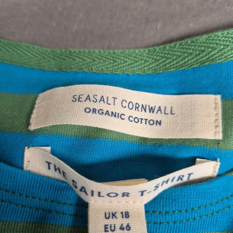 SEASALT CORNWALL THE SAILOR T-SHIRT – ORGANIC COTTON, STRIPED (UK 18)