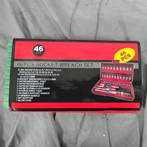 46 Piece Socket Wrench Set - Red/Black Boxed Tool Kit